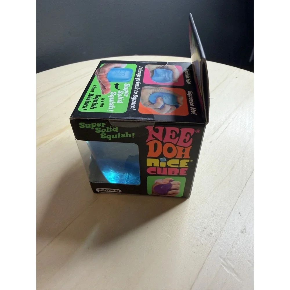 Authentic Nee Doh Nice Cube  Super Solid Squish Stress fidget relief toy BLUE!!